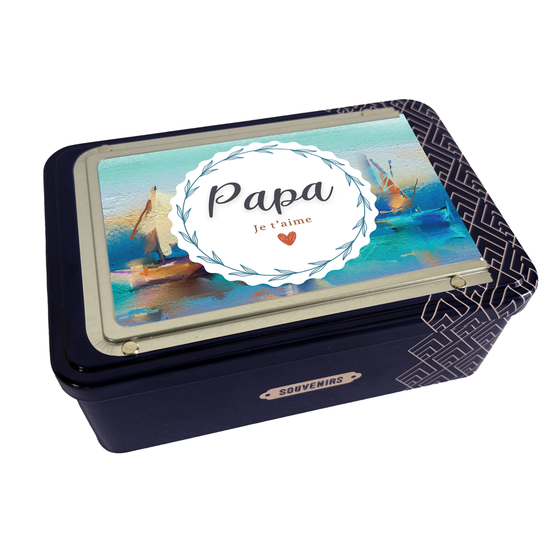 Coffret cadre photo - bleu