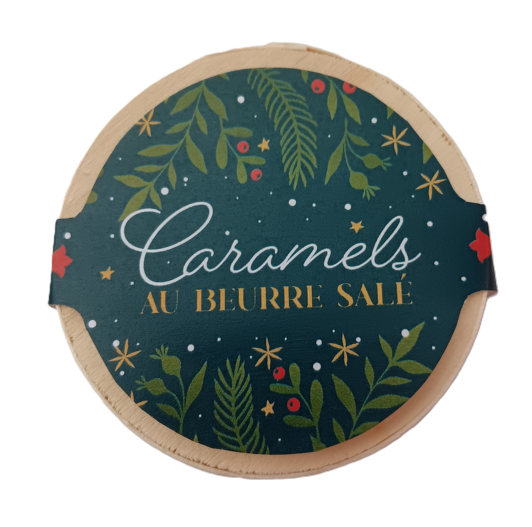 Boite verte "Noël" de caramel au beurre salé