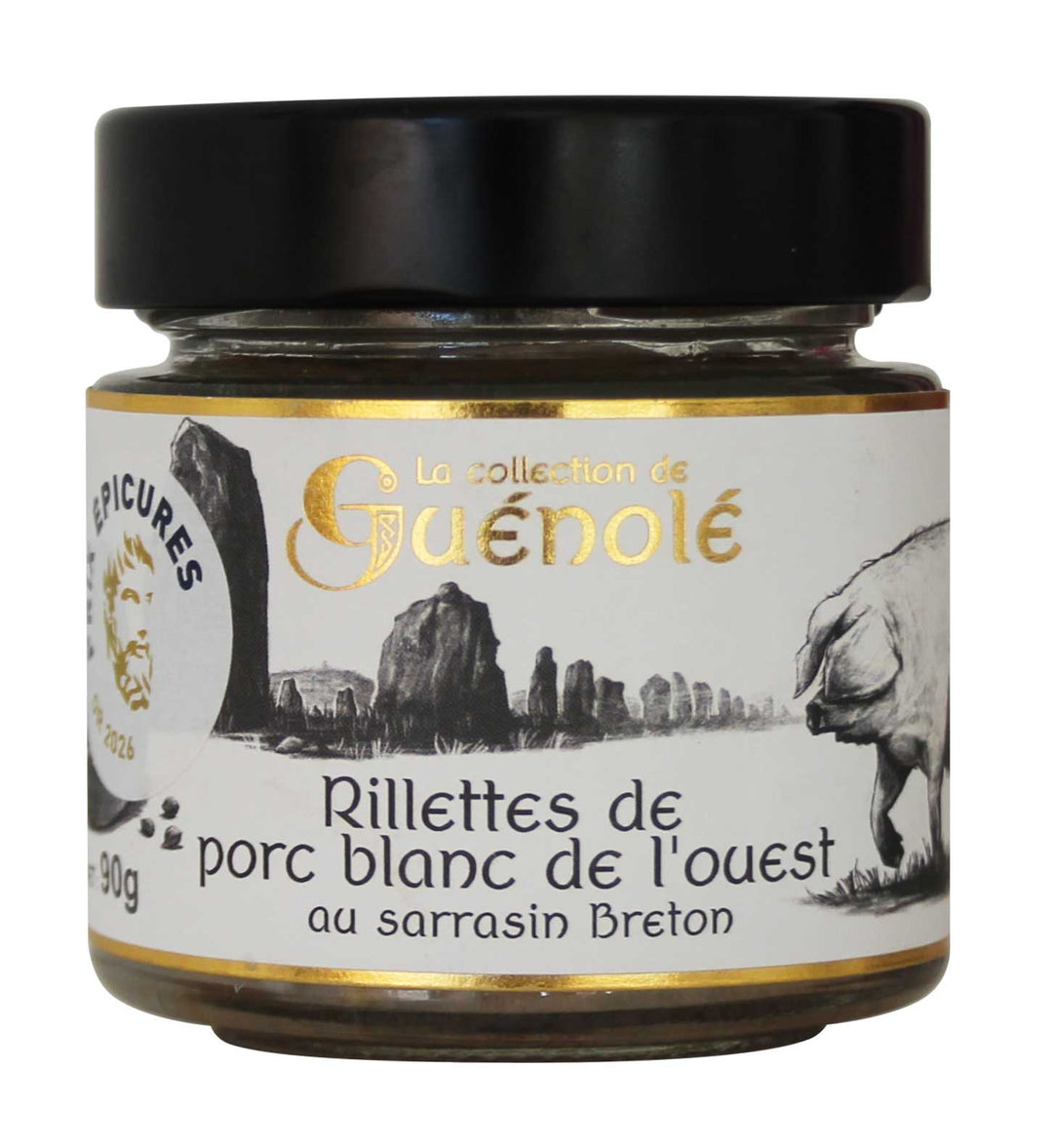 Rillettes de porc blanc de l’Ouest au sarrasin de Bretagne – Collection Guénolé – 90 g