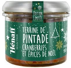 Terrine de pintade cranberries et épices de Noël