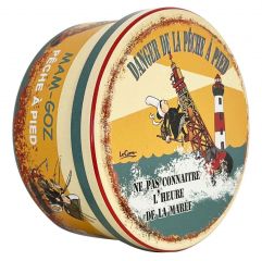 Caramels au beurre salé - Boite ronde -  " Danger de pêche à pied" 