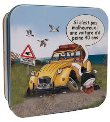 Boîte carrée 2 CV " garnie de galettes & palets"