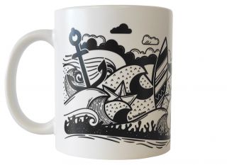Mug droit noir & blanc MAD Bzh
