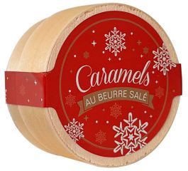 Boite  rouge "Noël" de caramel au beurre salé