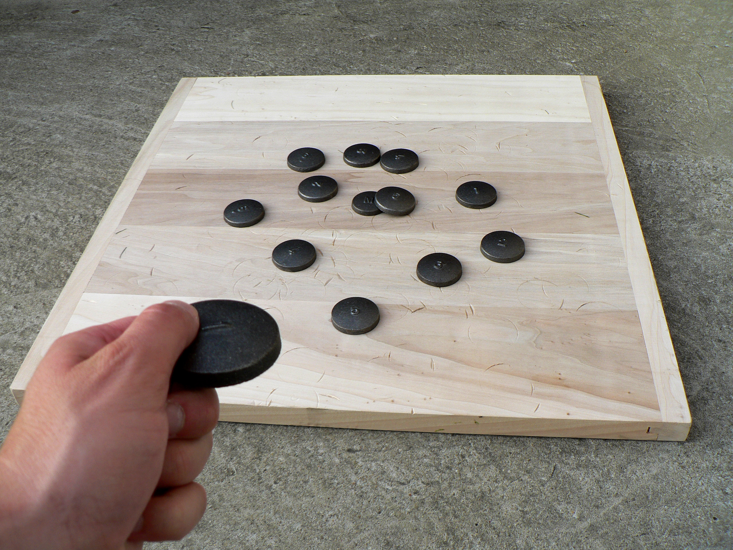 Planche de jeux de palets